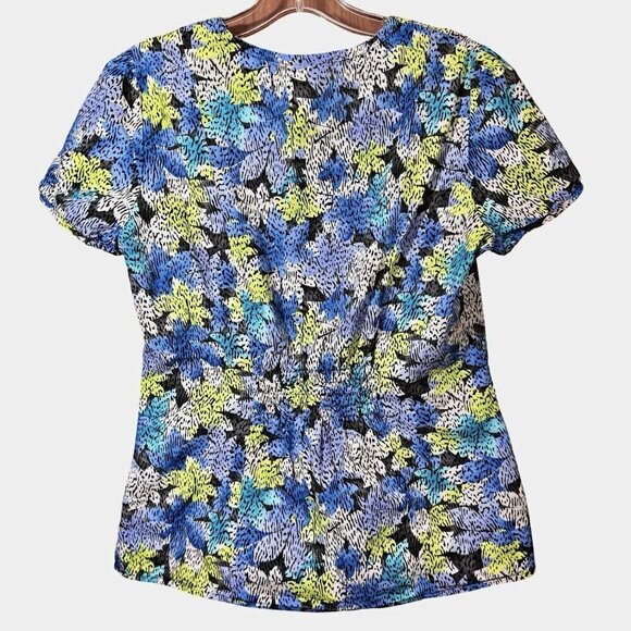 WHITE CROSS Floral Scrub Top‎ Size Size Small Multicolor Medical Uniform Nurses - Picture 2 of 12